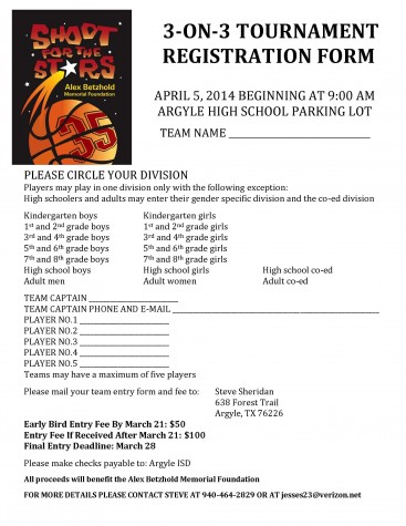 Shoot for the Stars 3-On-3 Basketball Tournament for Alex Betzhold: Registration