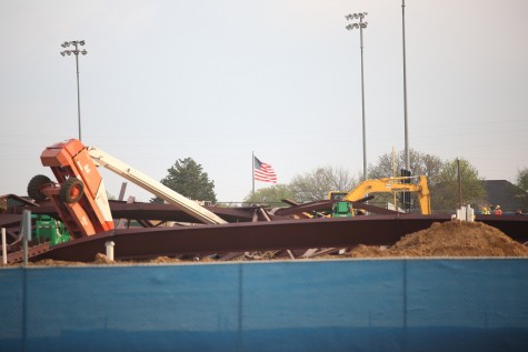 Students, Teacher Witness Collapse of Framework for New Indoor Athletic Complex