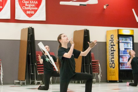 Winter Guard Member Jennifer Kerner on Thursday, Jan. 21 at Argyle High School in Argyle , TX. (Faith Stapleton/ The Talon News )