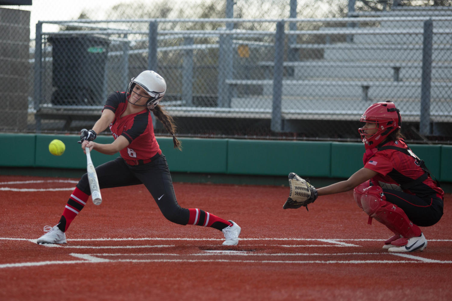 Lady Eagles softball play Gainesville for the second game in district at Argyle High School in Argyle, TX on Feb. 20, 2018. (GiGi Robertson / The Talon News)
