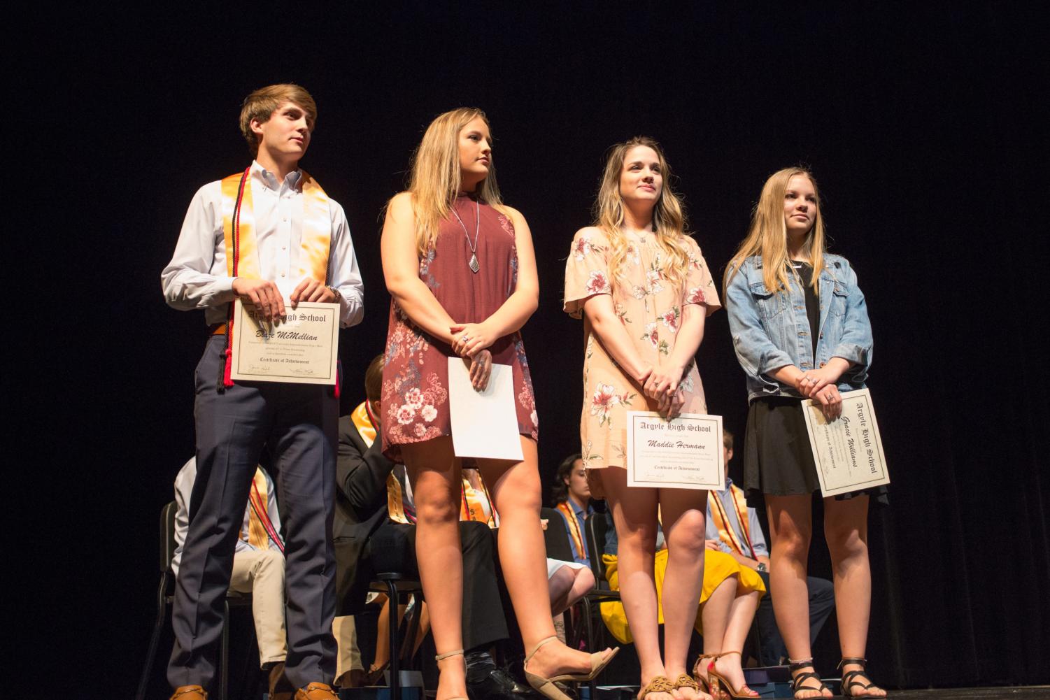 Students celebrate their 2017-18 school year accomplishments at the awards ceremony Argyle High School in Argyle, Texas, on April, 14, 2013. (Jaclyn Harris / The Talon News)