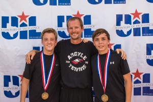 3rd place state 3A tennis champions Jack Vickery and Rafael Ortega with Coach Kurt Spasic.