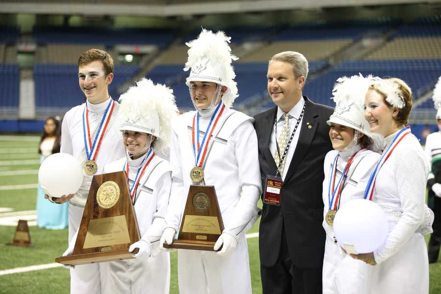 The Argyle High School band wins the UIL State Marching Band Competition at Alamodome Nov. 3, 2014 in San Antonio, TX. (Photo by Matt Garnett / The Talon News)