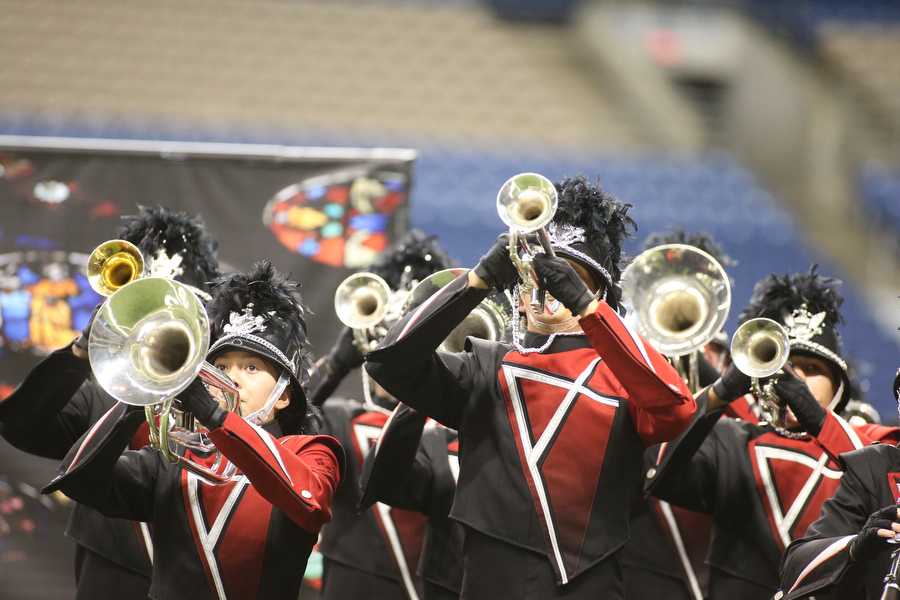The Argyle High School band competes in the UIL State Marching Band Competition at Alamodome Nov. 3, 2014 in San Antonio, TX. (Photo by Matt Garnett / The Talon News)