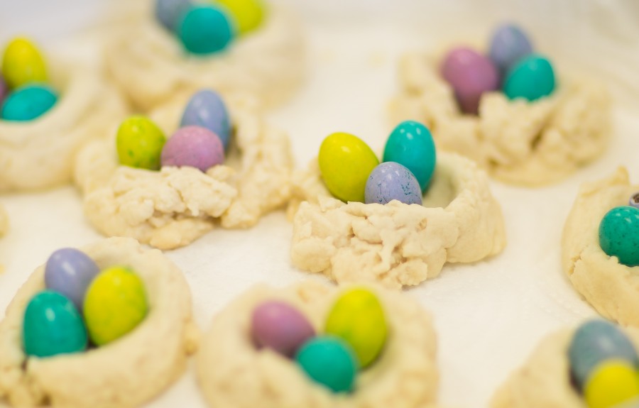 Preparations for Easter begin with easter cookies being baked on March 24, 2015. (Photo by Annabel Thorpe/ The Talon News)