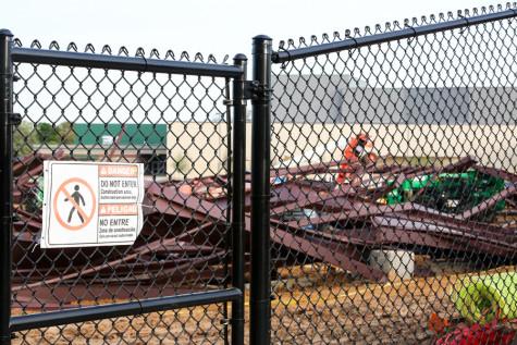 Due to the safety reviews following the crash of the IAC, Northstar Builders Group has implemented new safety restrictions and procedures on April 29, 2015 at Argyle High School. (Photo by Annabel Thorpe/ The Talon News)