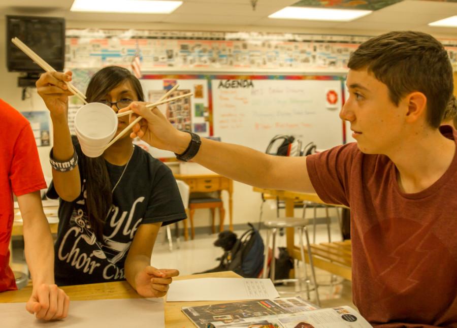 Anime club members participate in learning activities in Anime Club at Argyle High School on 9/1/15 in Argyle, Texas. (Photo by Naomi Brooks / The Talon News)