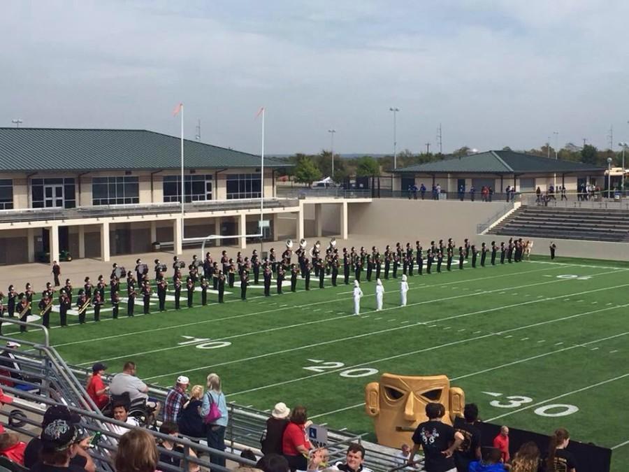 The+Eagle+Marching+band++receives+a+one+for+their+final+marching+competition.+