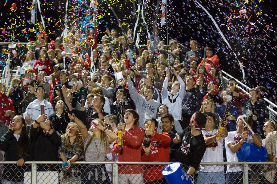 AHS students cheer at the Argyle game on 11/6/15 in Argyle, Texas. (Photo by Caleb Miles  / The Talon News)