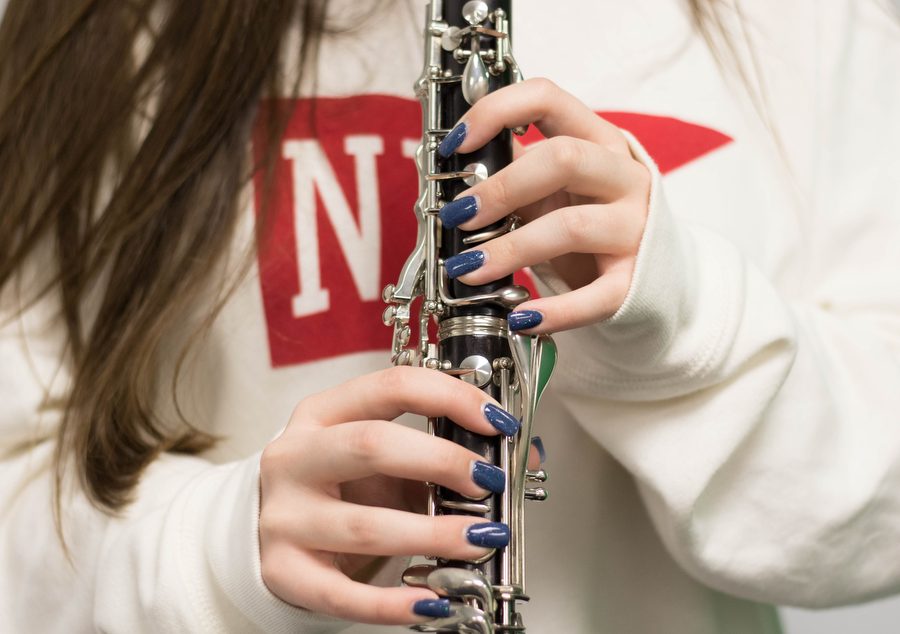 Senior Emma Webb plays her clarinet at Argyle High School on Jan. 19, 2017 in Argyle , Texas. (Faith Stapleton/ The Talon News)