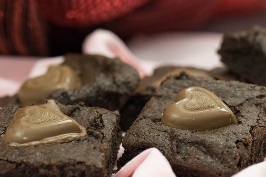 Homemade caramel brownies make for a perfect Valentines Day treat. (Lauren Landrum / The Talon News)