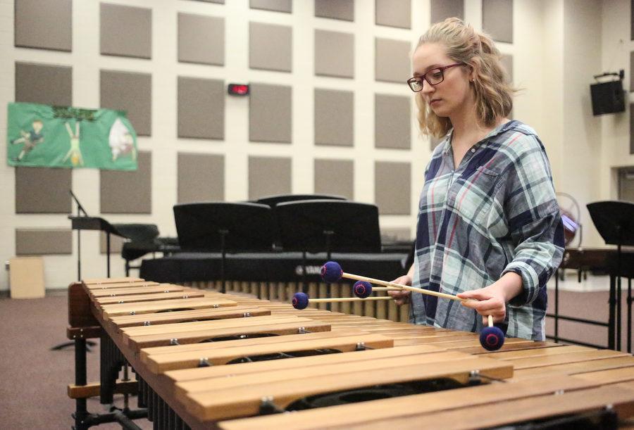 Band members exemplify a high level of focus in their performances. This member provides a great example of determination to create the beautiful sounds of Argyle at Argyle High School on Jan. 17, 2017 in Argyle, Texas. (GiGi Robertson/The Talon News)