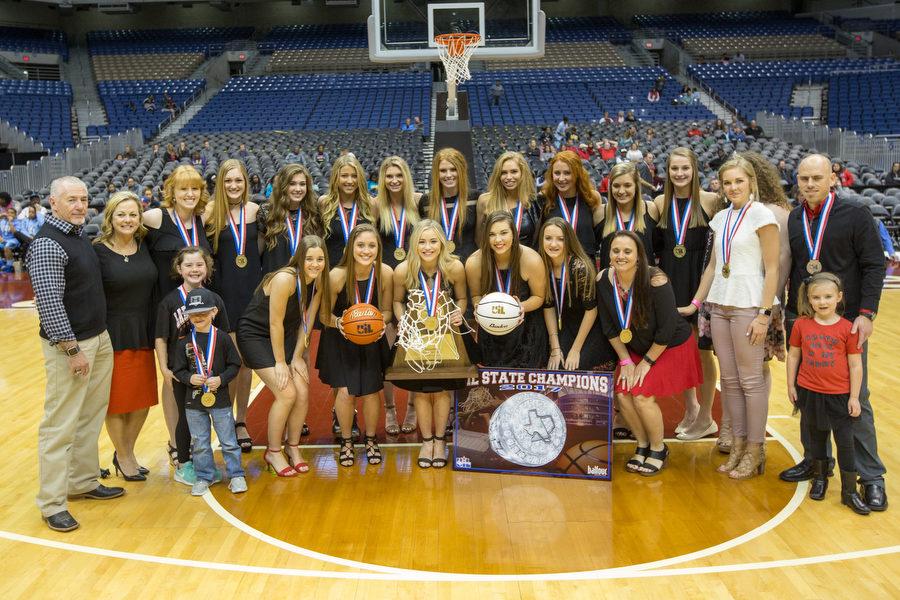 The Lady Eagles win their third straight state title after defeating Liberty Hill 40-30 in the State Championship game on Saturday, March 4 at Alamodome in San Antonio, TX. (Caleb Miles / The Talon News)