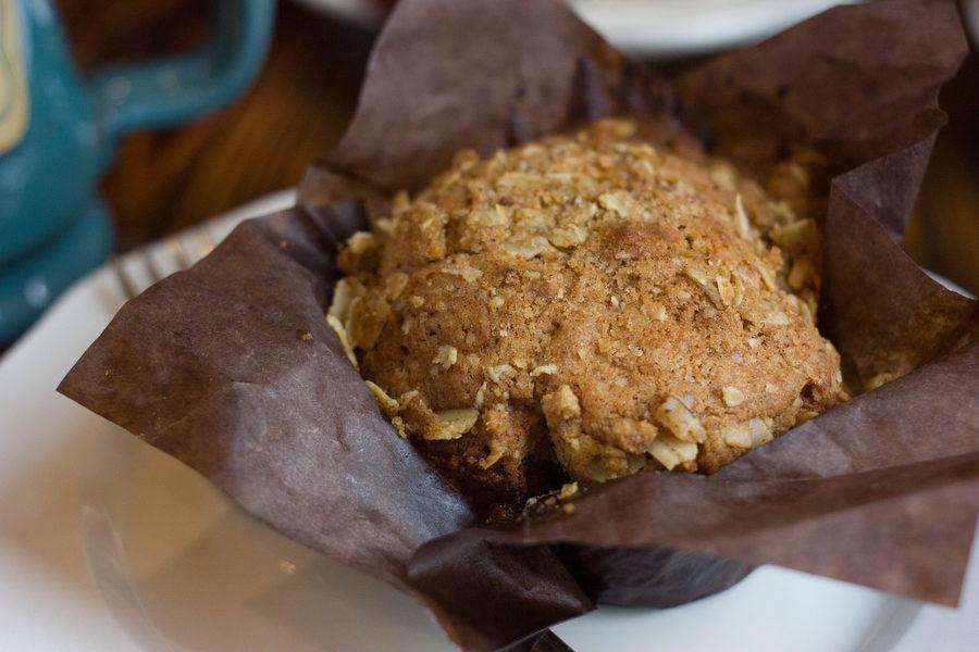 Along with coffee, the new cafe serves muffins and pastries, such as the banana nut muffin, on March 6, 2017 in Argyle, Texas. (Kenzie Hindman/ The Talon News)