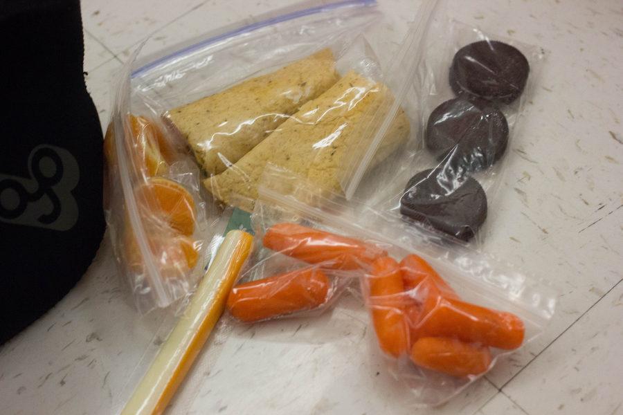 Students who dont buy the lunch provided at the school bring their own from home, including items such as wraps and vegetables at Argyle High School on March 7, 2017 in Argyle, Texas. (Kenzie Hindman/ The Talon News)