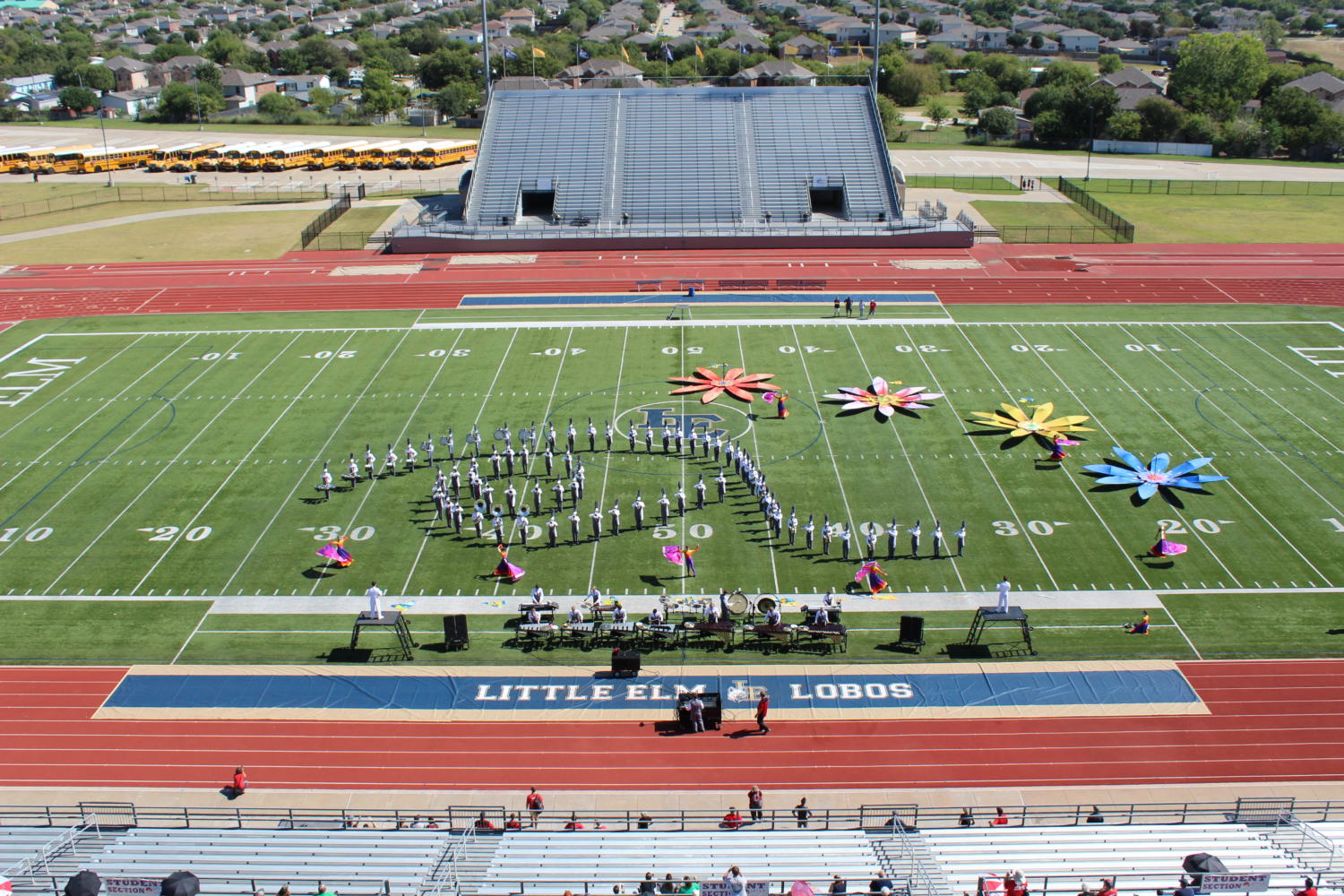 The Argyle High School Marching Band performs in the Little Elm Classic on the Lake on Oct. 7. (Photo by: Britt Flaten)