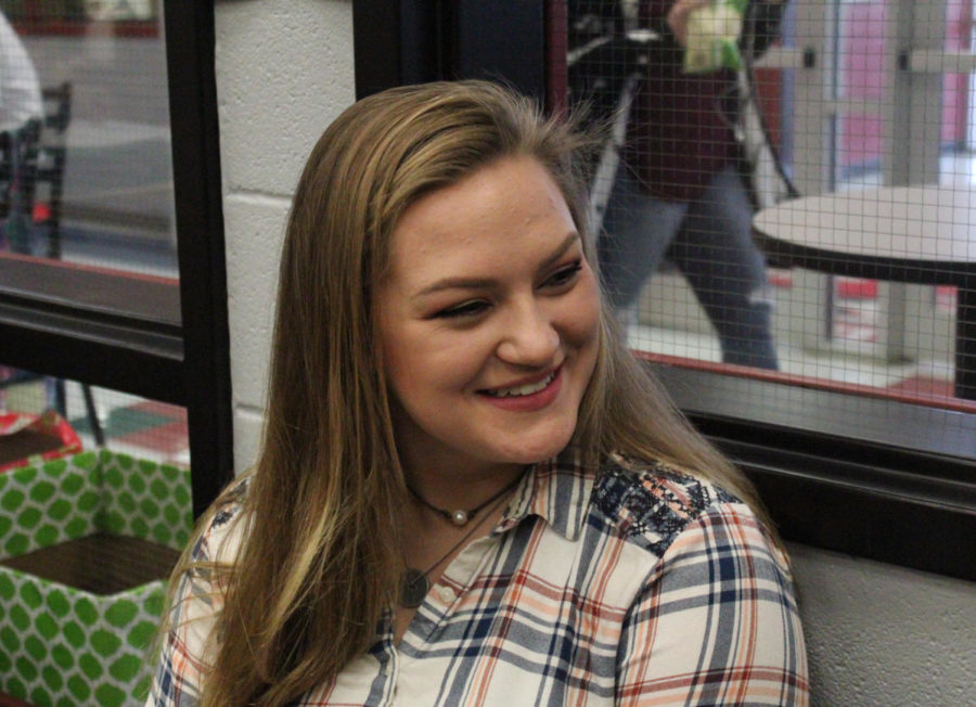 Madison Mills describes her passion for singing on December 6, 2017. (Hayden Calendine  | The Talon News)