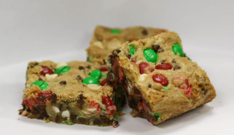 Christmas M&M Cookie Bars