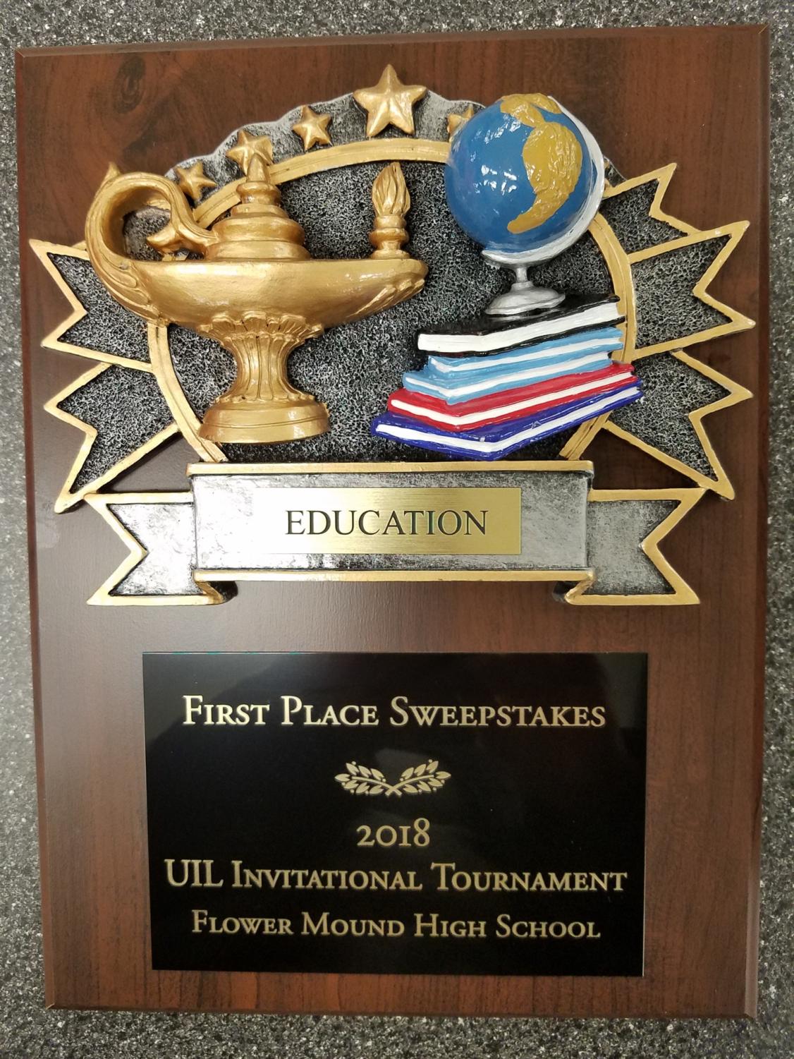 Academic UIL team members bring home a first place title on Jan. 13, 2018 at Flower Mound High School in Flower Mound, TX. (Stacy Short/The Talon News)