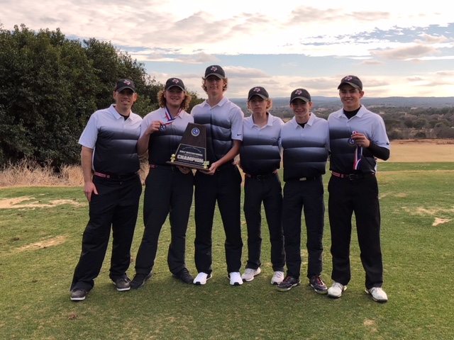 The varsity boys golf team wins first place in the State Golf Preview in Horseshoe Bay, TX on Feb. 3. (Photo by: Brady Bell)
