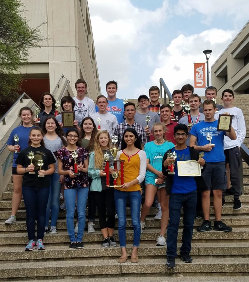 The UIL Math and Science Academic teams take their 16th consecutive TMSCA state title in San Antonio, TX over spring break. (Photo courtesy: Kimberly Kass)