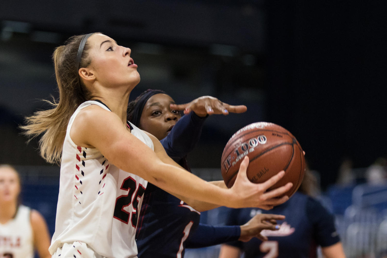Freshman Sydney Standifer makes a layup for the Lady Eagles as they take on Veterans memorial in the UIL State Championship game. (Campbell Wilmot (Campbell Wilmot/ The Talon News)