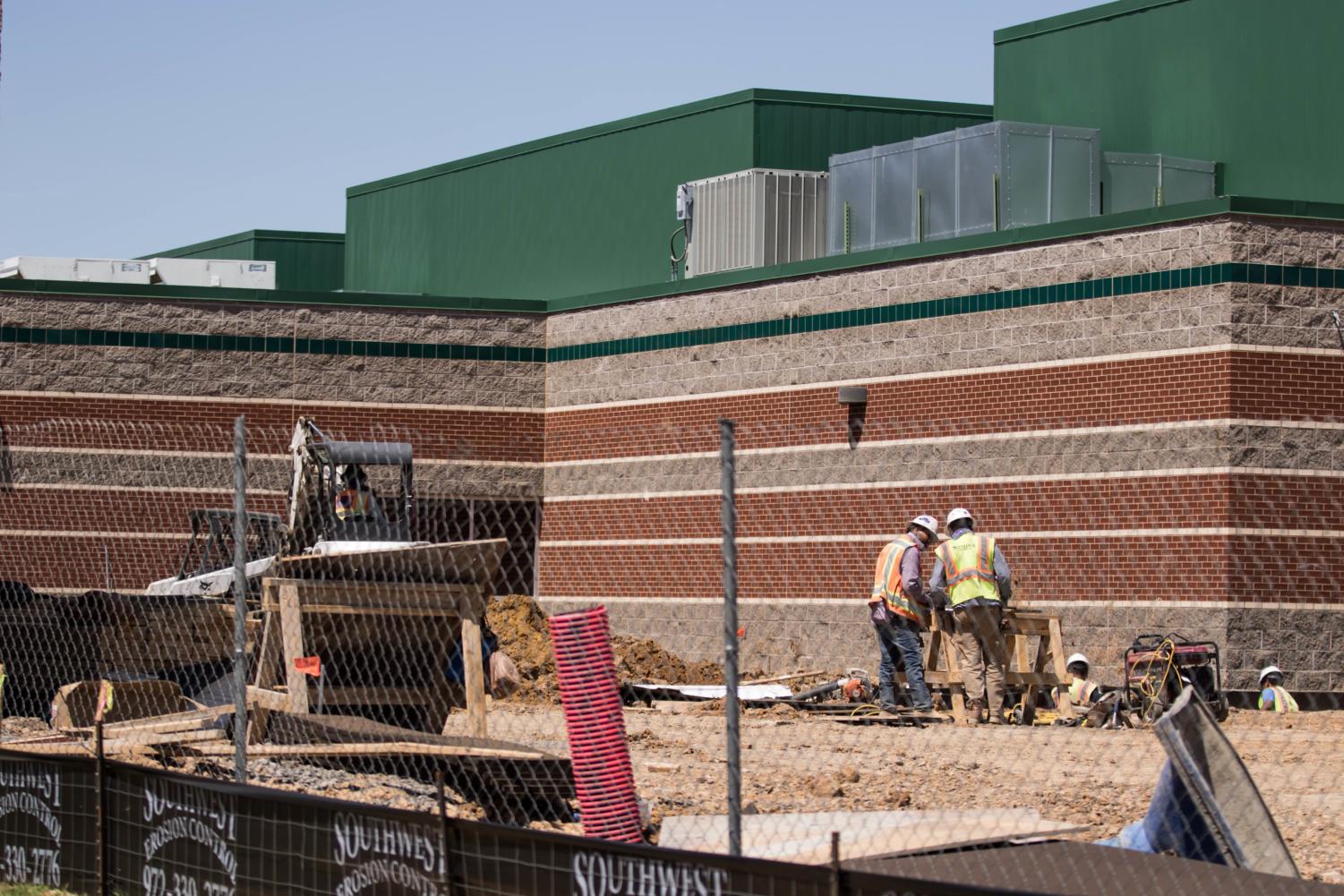 Construction is under way at Argyle High School in Argyle, TX on April 18, 2018. (Katy McBee / The Talon News)