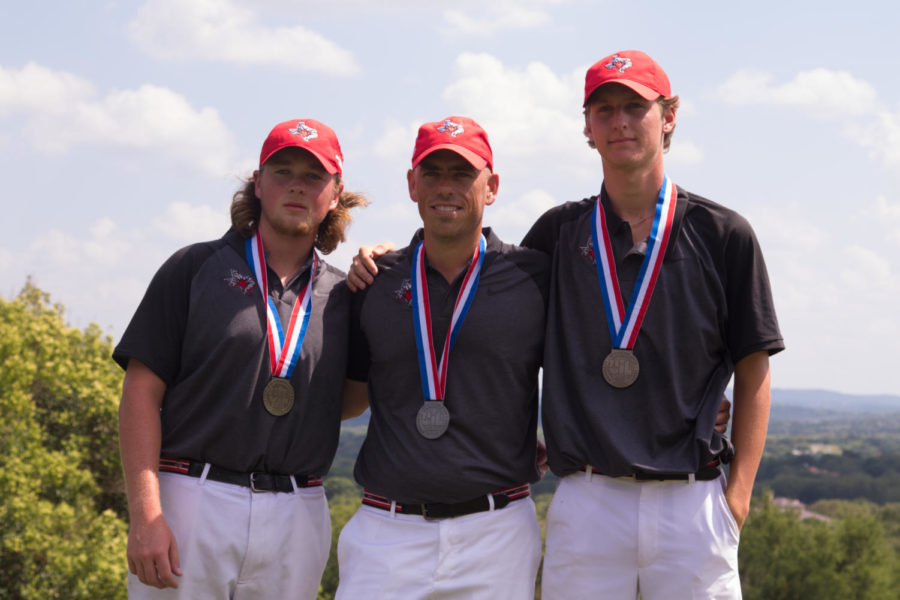 The Eagles compete on day two of the UIL State Tournament on May 15, 2018. UIL State Golf Day Two at Horseshoe Bay in Marble Falls, Texas, on May 15, 2018. (Hannah Wood) (Campbell Wilmot/ The Talon News)