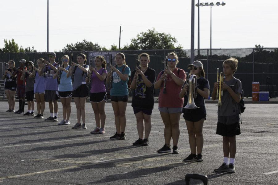 The band rehearses during summer band under the new leadership of Jason Bird on Aug. 7, 2018. (Andrew Fritz / The Talon News)