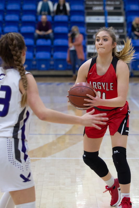 The Argyle Lady Eagles Basketball team plays against the Canyon Lady Eagles in the Region 1 Class 4A Basketball championship game at Lubbock Christian University in Lubbock Texas, on February 19, 2019. (Andrew Fritz | The Talon News)