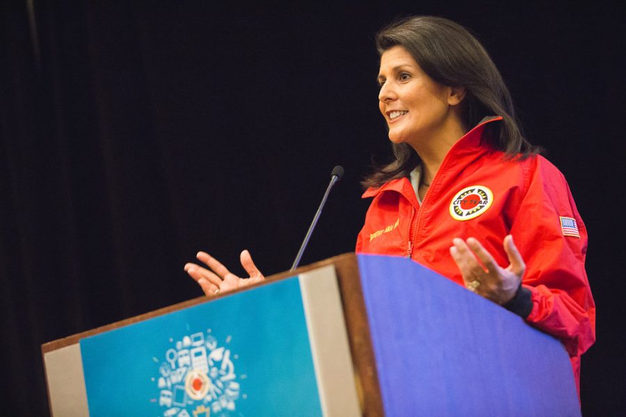 Nikki+Haley+speaks+at+City+Year+in+support+of+schools+in+need.+%28City+Year+Columbia+Ripples+of+Hope+2016+by+cityyear+is+licensed+under+CC+BY-NC-ND+2.0%29