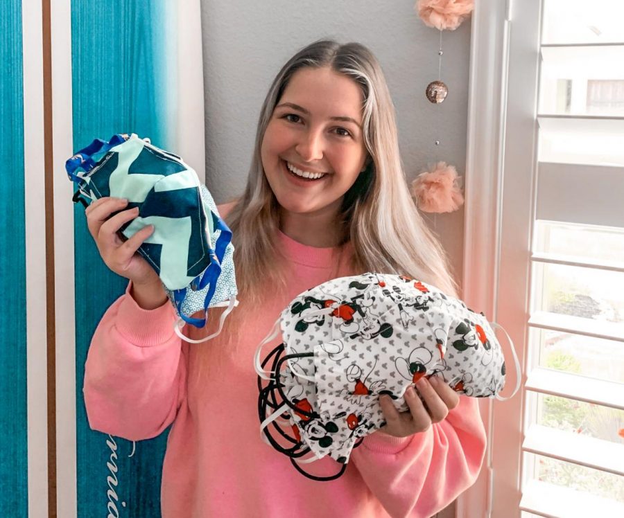 Senior Hailey Hains created handmade masks to show her support for local health care professionals and first responders. (Photo Courtesy Hailey Hains)