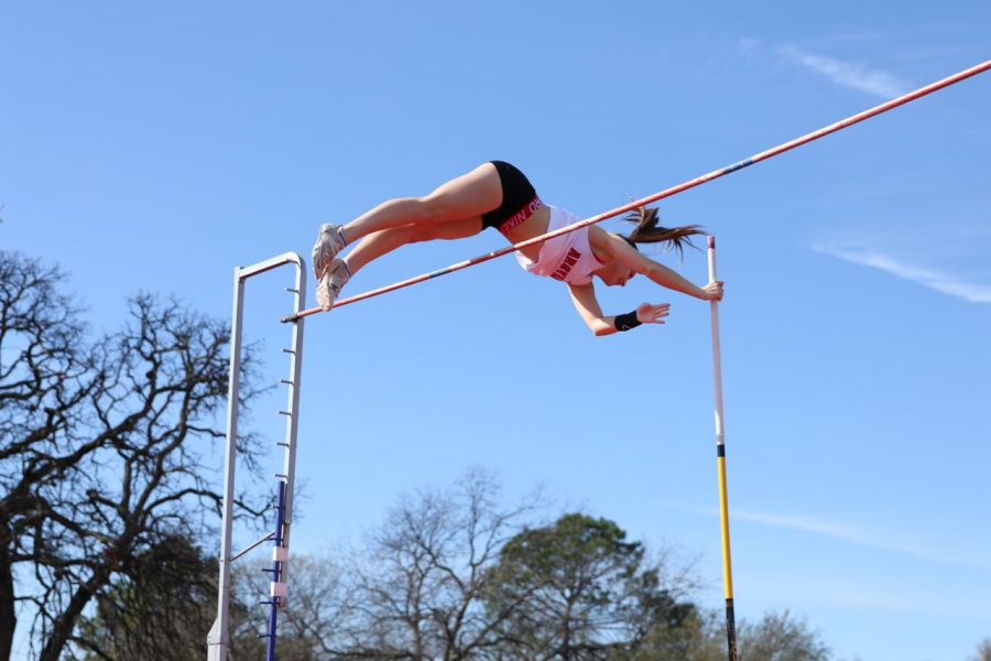 Senior Regan Ruffner has competed in pole vaulting since her freshman year (Photo Courtesy Regan Ruffner). 