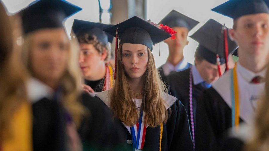 Graduates of 2020 look toward their futures as they battle the COVID-19 outbreak at Texas Motor Speedway on May 18, 2020. (Katie Ray / The Talon News)