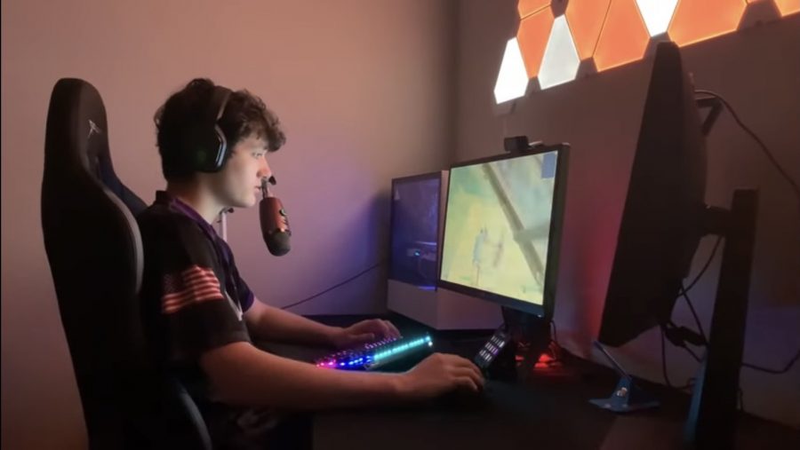 Drew Maupin feels at home with a keyboard and monitor in front of him.At home he uses these tools to play video games, live stream, and earn money.  (Ryan Ruth | Photographer)