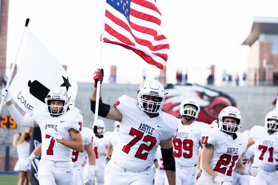 Eagles take the game vs Nolan Catholic at Allen High School Stadium on August 29, 2021. ( Nick West | The Talon News )