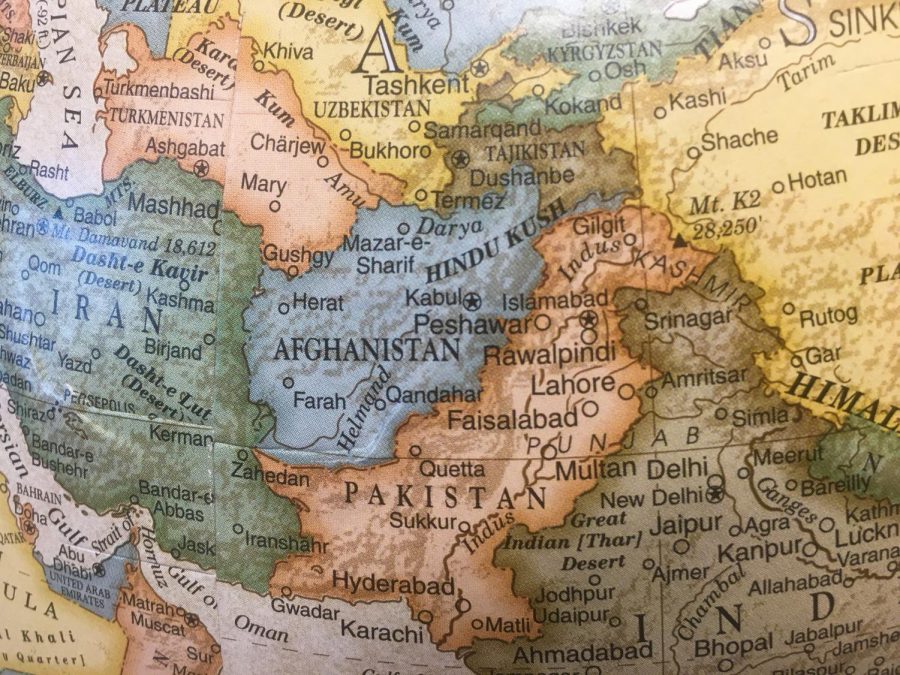 Afghanistan's location is displayed on a globe. (Grant Parris | Talon News)
