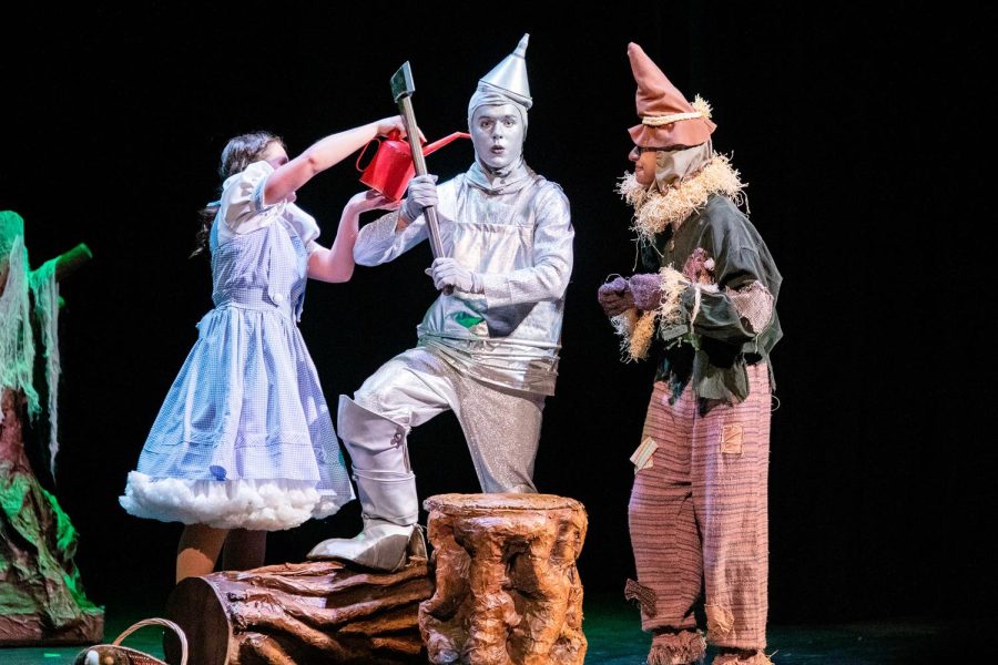 Grant Wright performs as Tin Man in The Wizard of Oz on January 20, 2022, in the new Argyle High School Auditorium. 