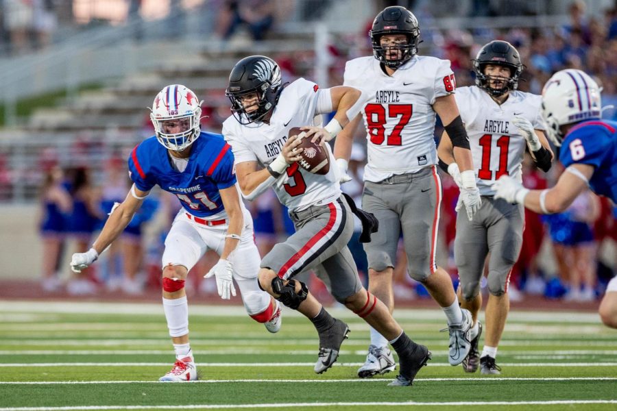 The Eagles defeat Grapevine at the Grapevine High School Stadium in Grapevine, Texas on September 9, 2022. 