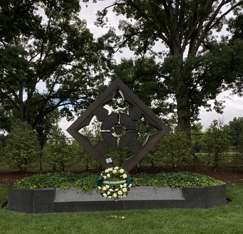 U.S. 4th Infantry Memorial lines the entrance into Arlington national Cemetery. Taken May 29, 2023.