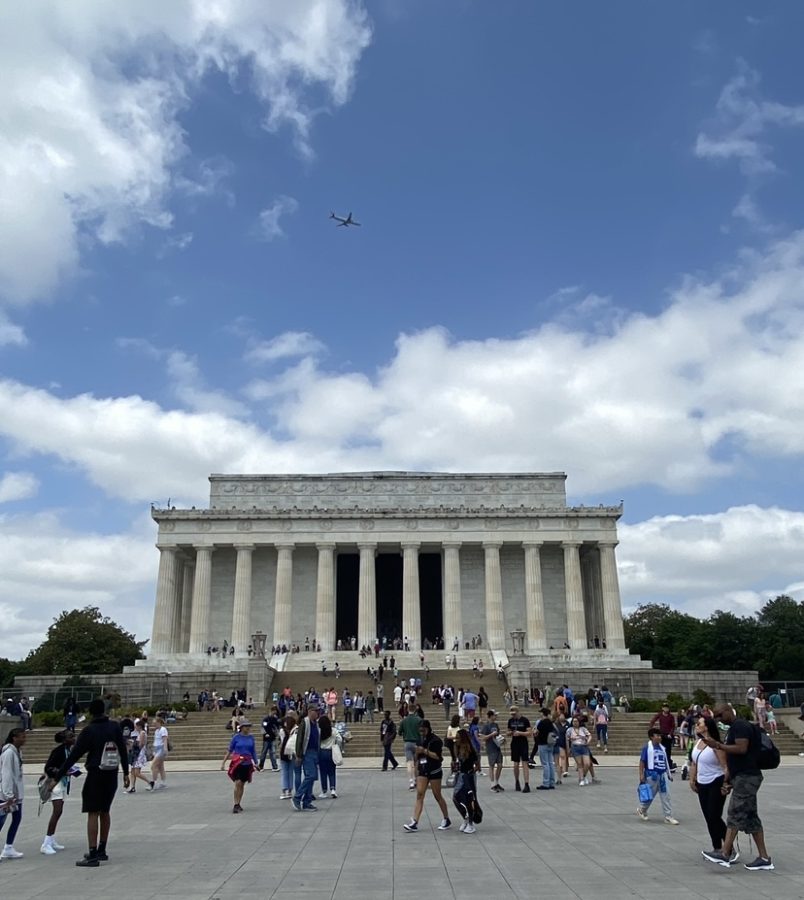 The Lincoln Memorial is filled with tourist taking photos and visiting the Former President statue. Taken on May 30, 2023.