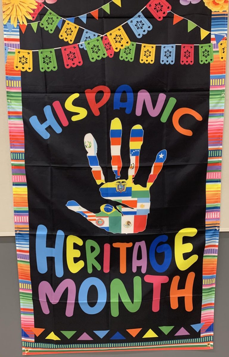 A photo  of a banner made for Hispanic Heritage Month