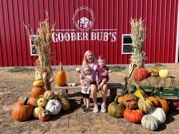 Jeanna Sutton poses with grandchildren at Goober Bubs Pumpkin Patch. (Photo Credits Jeanna Sutton)