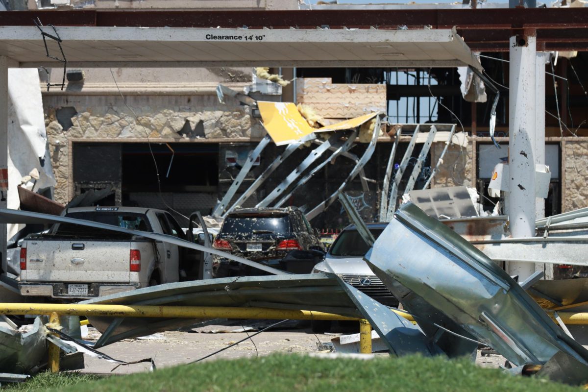 A truck stop and Shell Gas Station is destroyed after a tornado hits it in the late night of May 25. At least 150 people working their and traveling on Interstate 35 took shelter in the building when the tornado hit. Taken May 26, 2024.