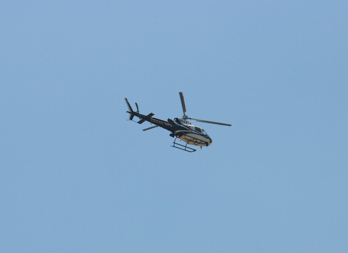 The Texas Department of Safety have a helicopter observing the extent of tornado damage south of Valley View. Taken May 26, 2024. 
