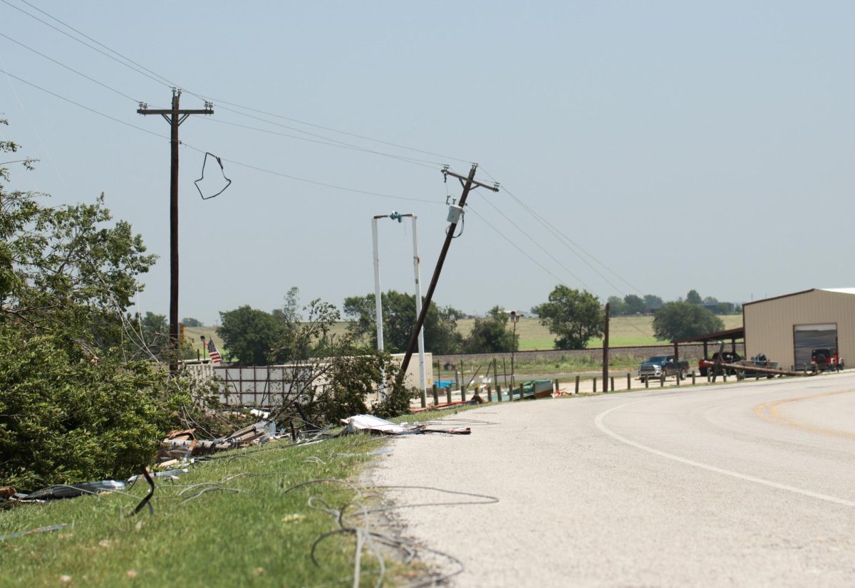 A powerline is downed near The RV Guys dealership. Taken May 26, 2024. 