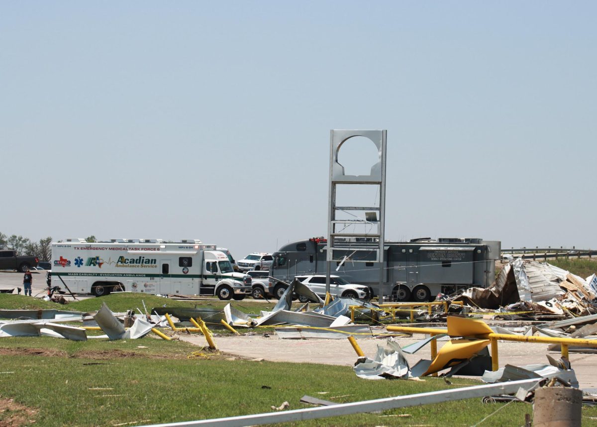 A tornado destroyed a truck stop and Shell Gas Station with at least 150 people inside, leading to a mass causality event. Taken May 26, 2024. 