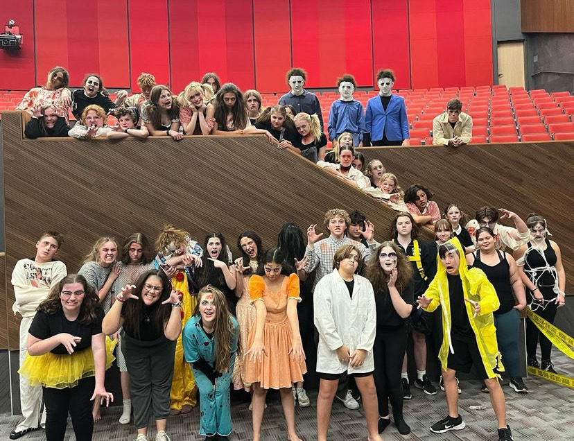 Argyle Theatre Department gathers for a group photo for the 2023 Haunted House. Courtesy Melissa Carpenter. 